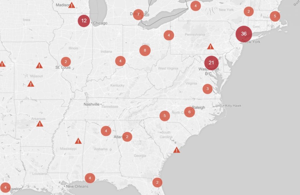 terror threat snapshot map